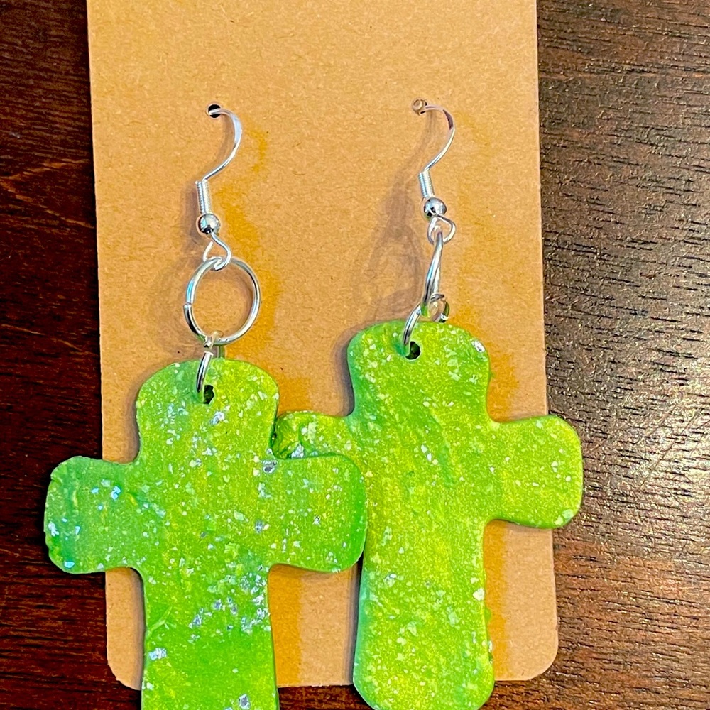Polymer Clay cross earrings